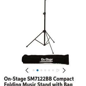 On-Stage compact, folding music stand with bag